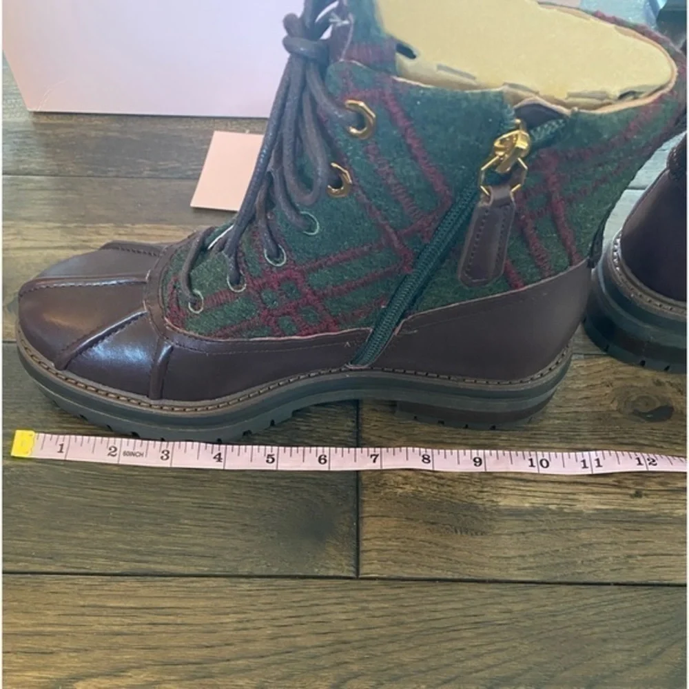 Louise et Cie Sarni Boot Plaid & Brown Platform & Chunky Heel SZ 7 NIB!